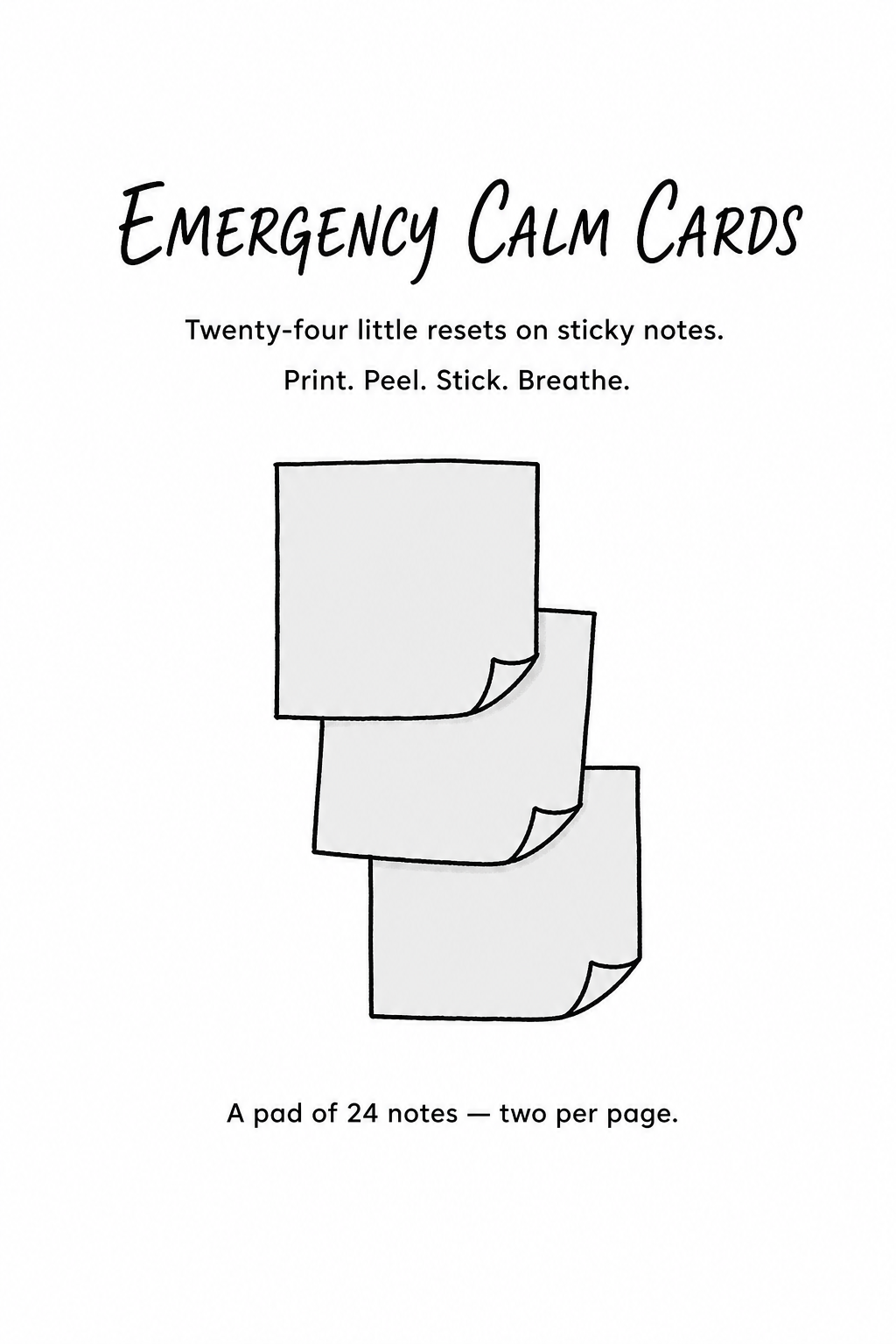 Emergency Calm Cards bonus cover